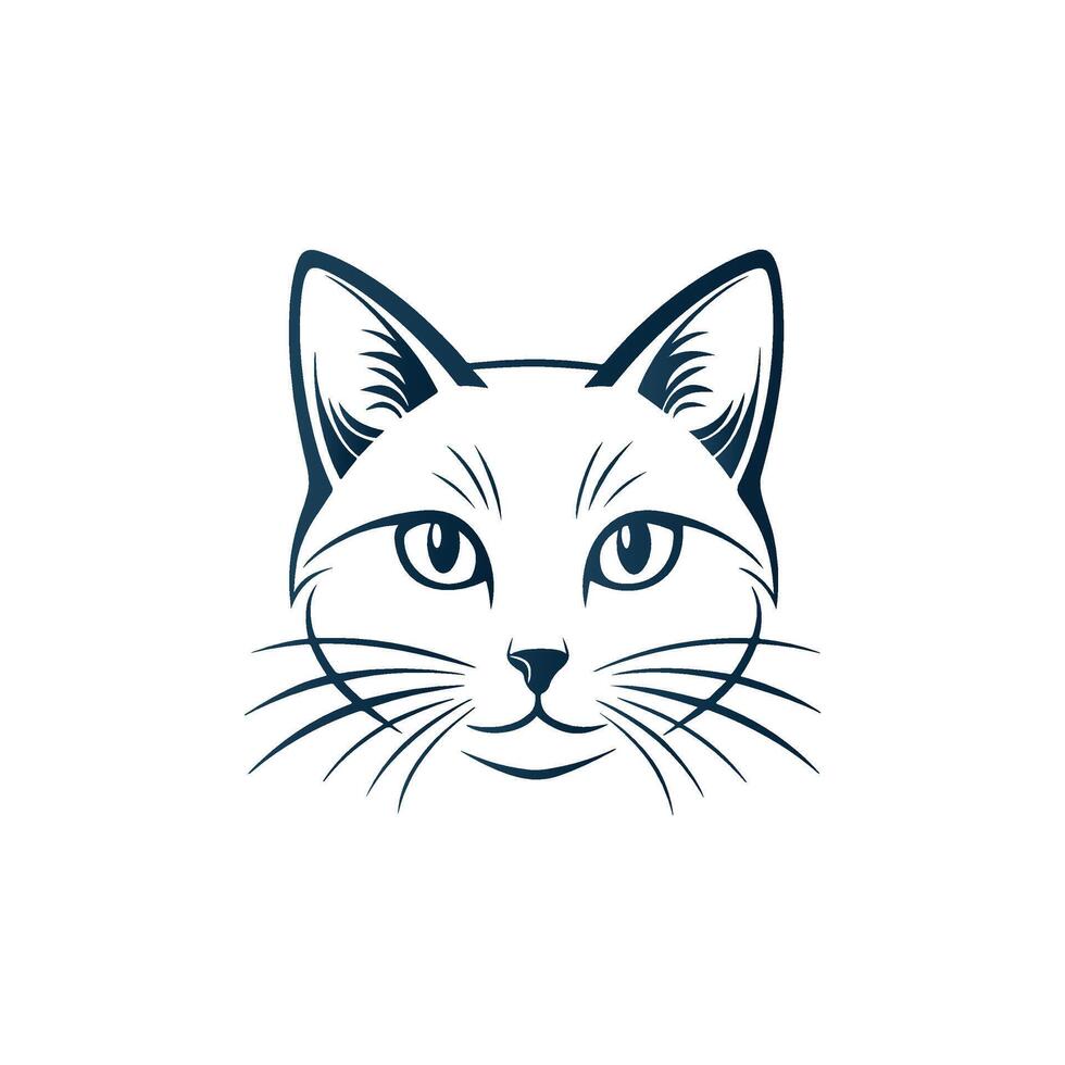 Creative Simple Cat face silhouette Style background vector
