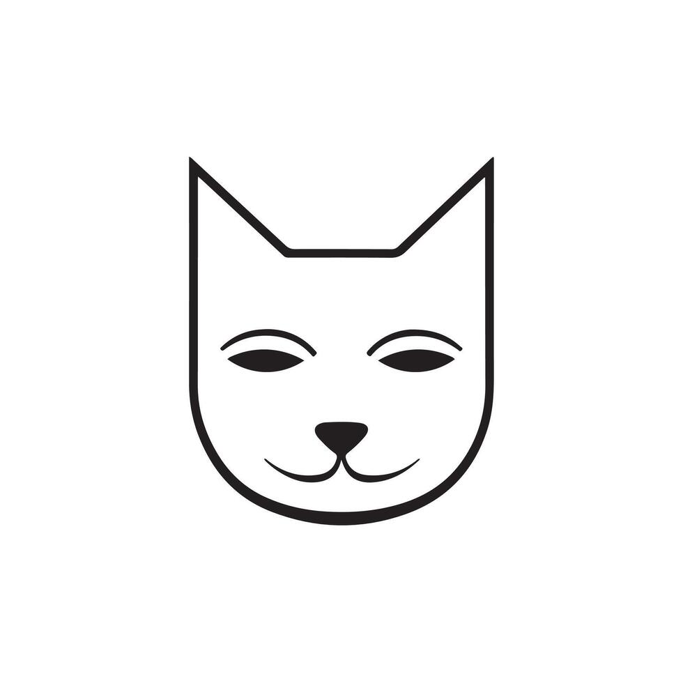 Simple Cat face silhouette Style background vector