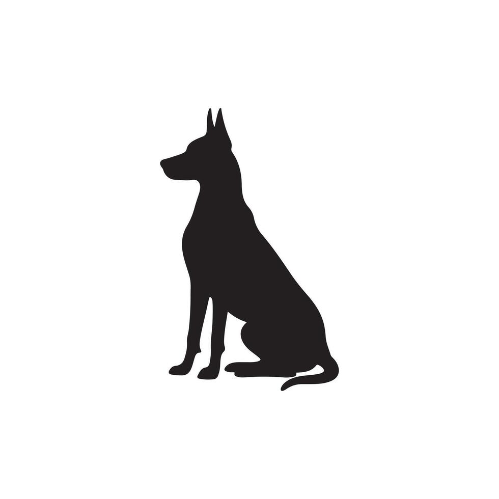 Simple Dog silhouette Style with white background vector