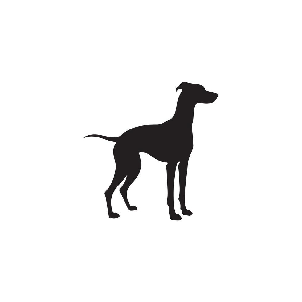 Creative Simple Dog silhouette Style with white background vector