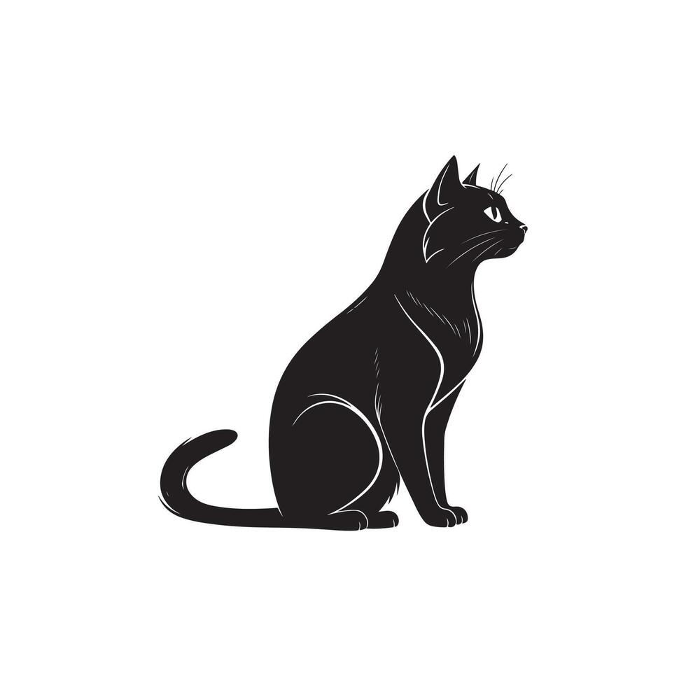 Creative Simple Cat silhouette Style design vector