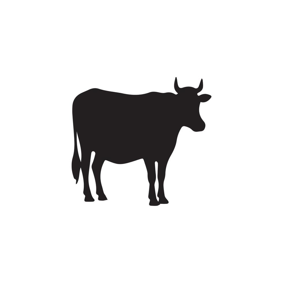 Simple Cow silhouette Style design vector
