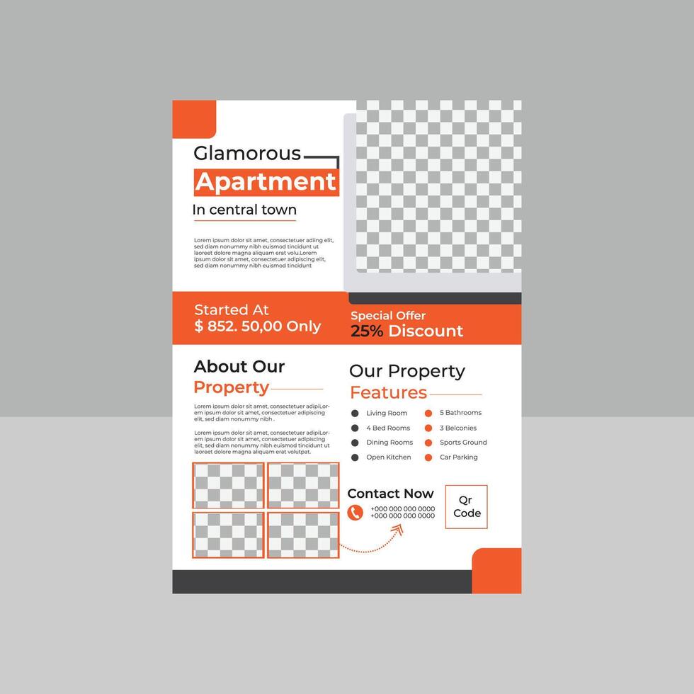 Modern Real estate flyer design or brochure template vector