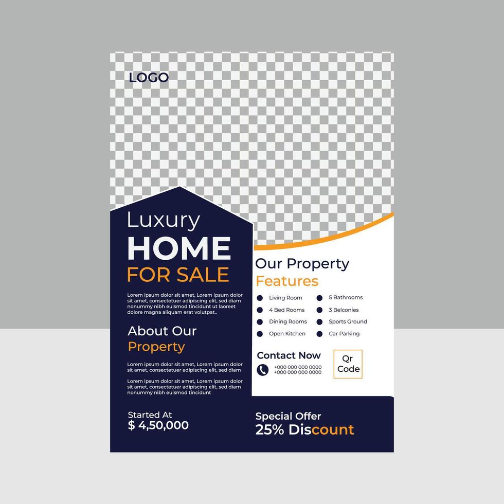 Creative real estate flyer design or brochure template design vector
