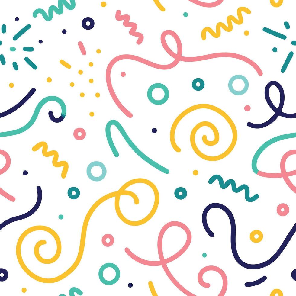 a colorful pattern with a variety of shapes and lines vector