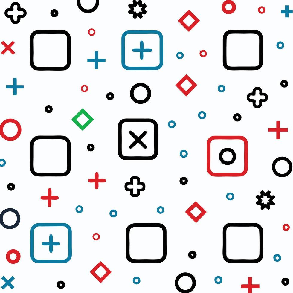 a colorful pattern with squares and crosses vector