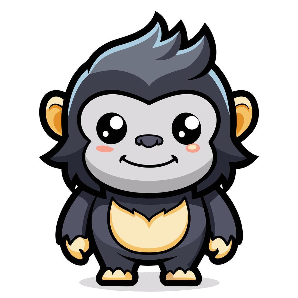 a cartoon monkey with big eyes and a big nose vector