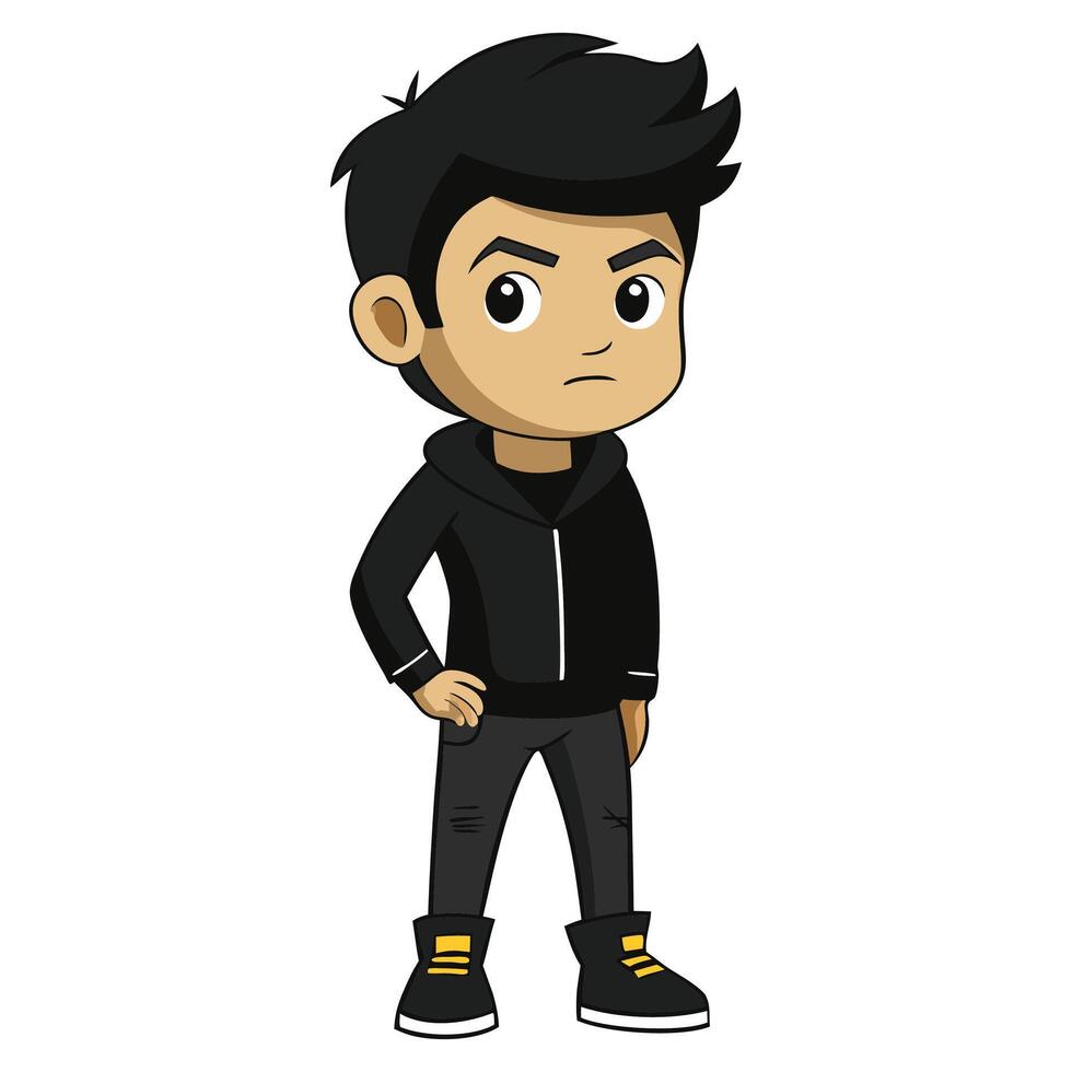 A cartoon drawing of a man with a smile on his face vector