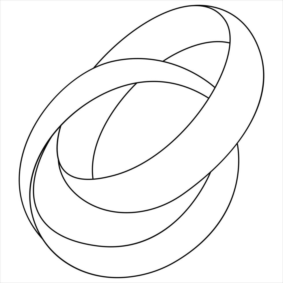 Continuous single line drawing of wedding rings romantic elegance concept and symbol proposal engagement outline design illustration vector