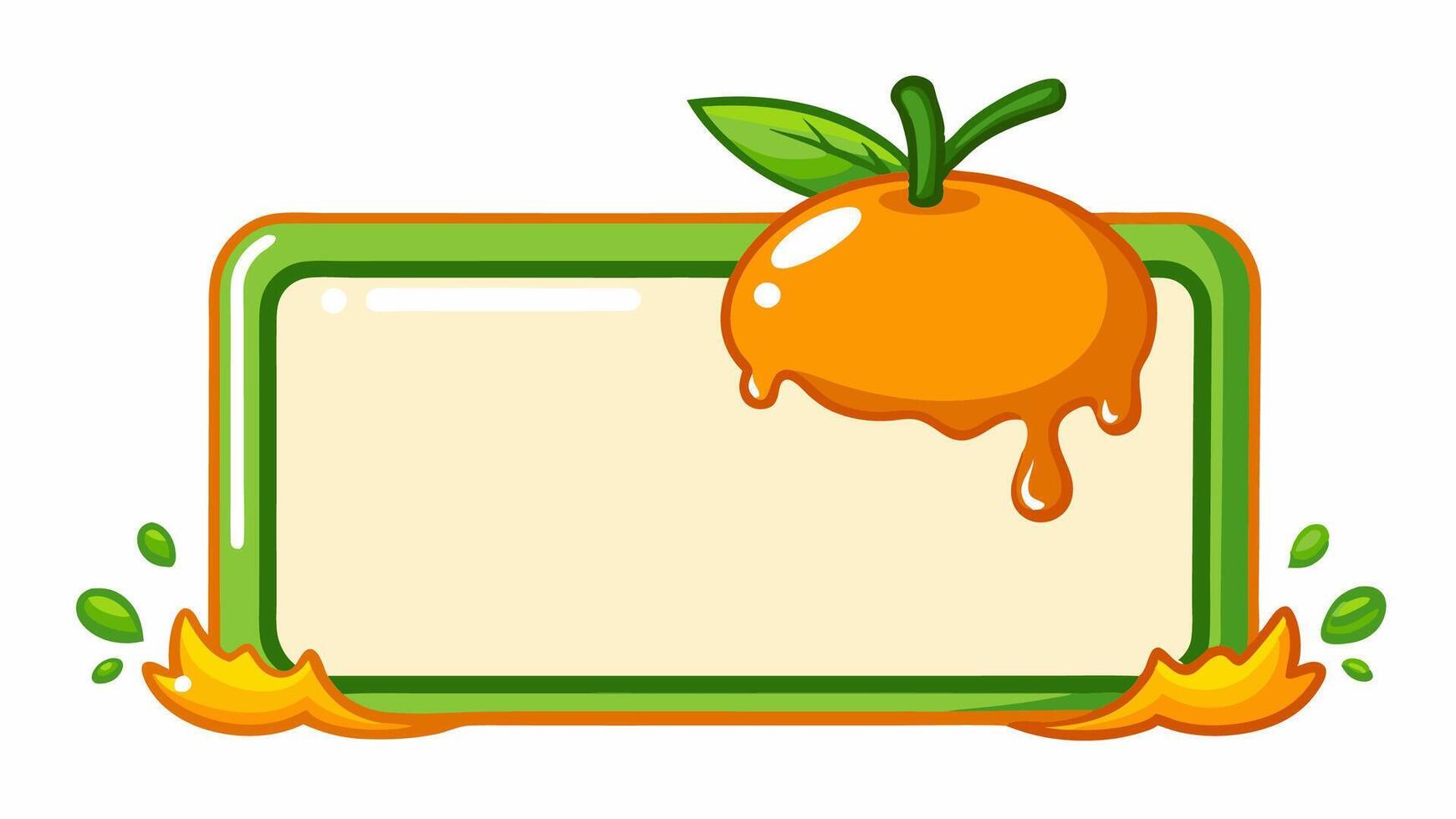 Orange melted frame, cute frame for child book background, cute cardboard orange background vector