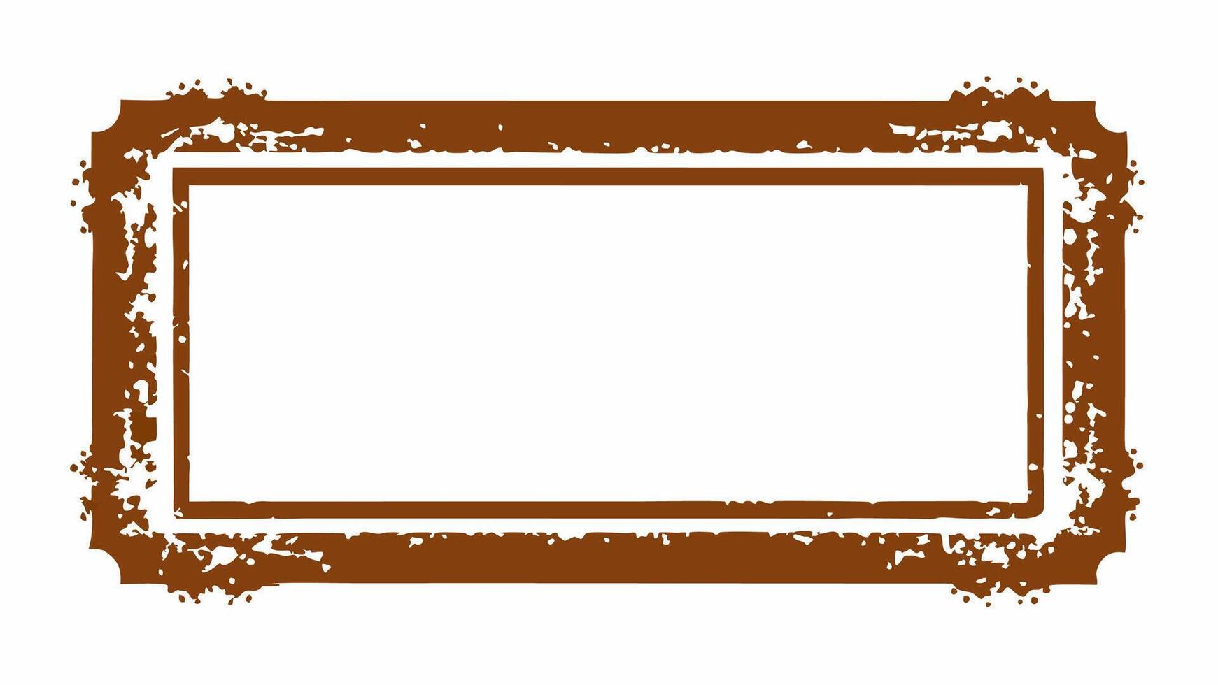 Brown grunge frame, rectangle grunge on white background for your presentaion or design background vector
