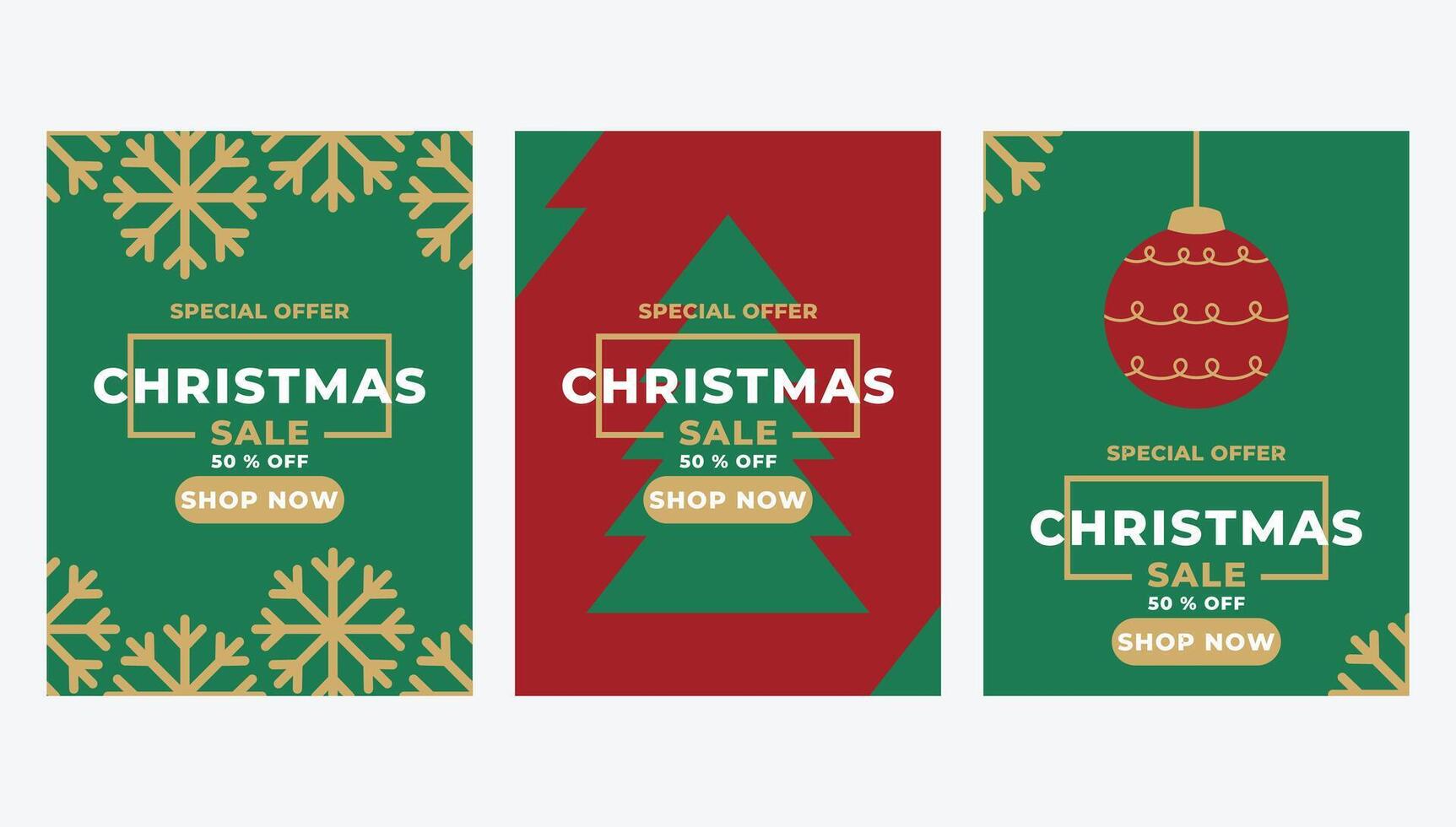 christmas sale background design template set collection vector