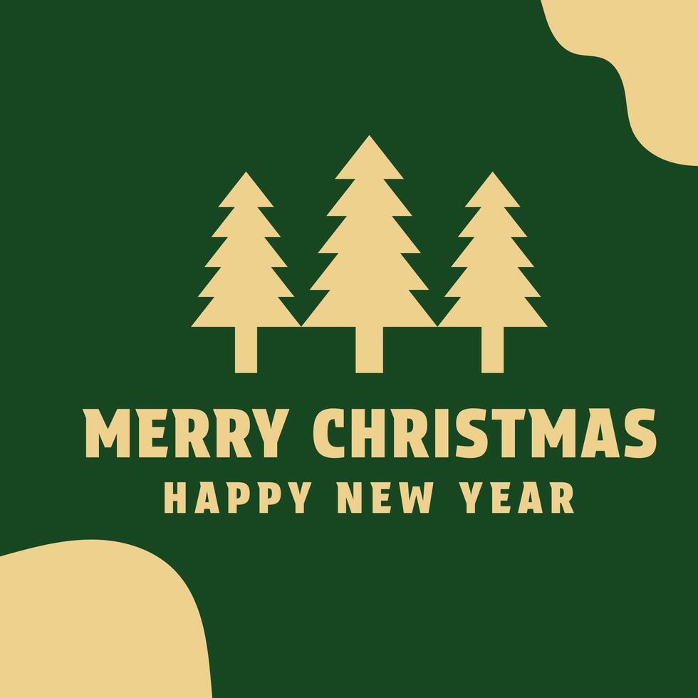 Christmas greeting card concept design with pine tree icon vector