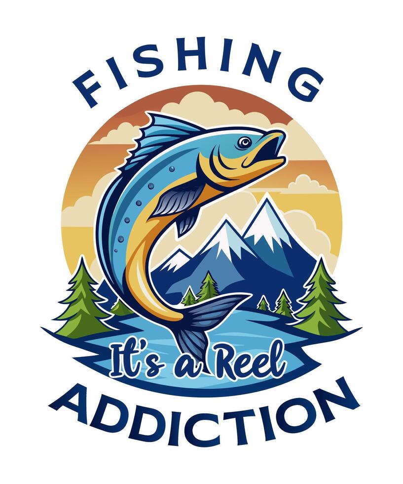 Fishing is a reel addiction vector