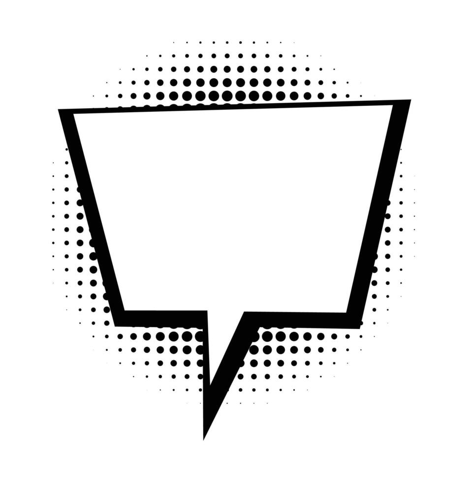 Comic style speech bubble with halftone dots background. Cartoon illustration vector