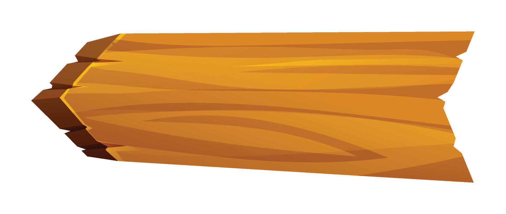 Wooden arrow sign pointing left with textured surface isolated on white background. Cartoon illustration vector