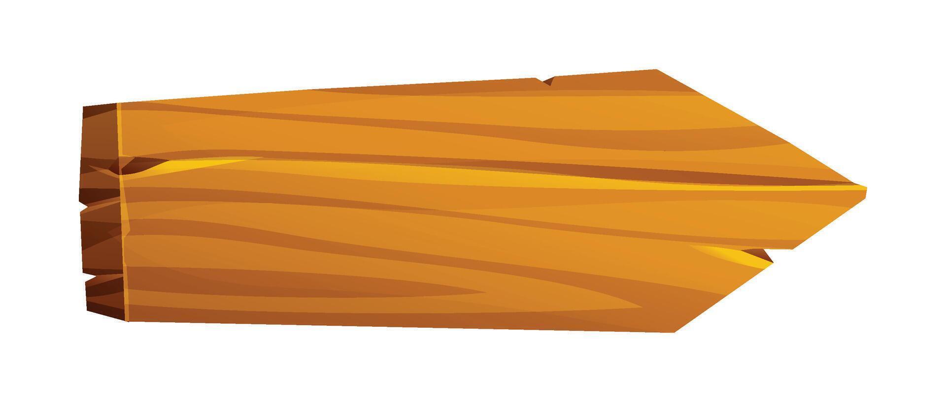 Wooden arrow sign pointing right with textured surface isolated on white background vector