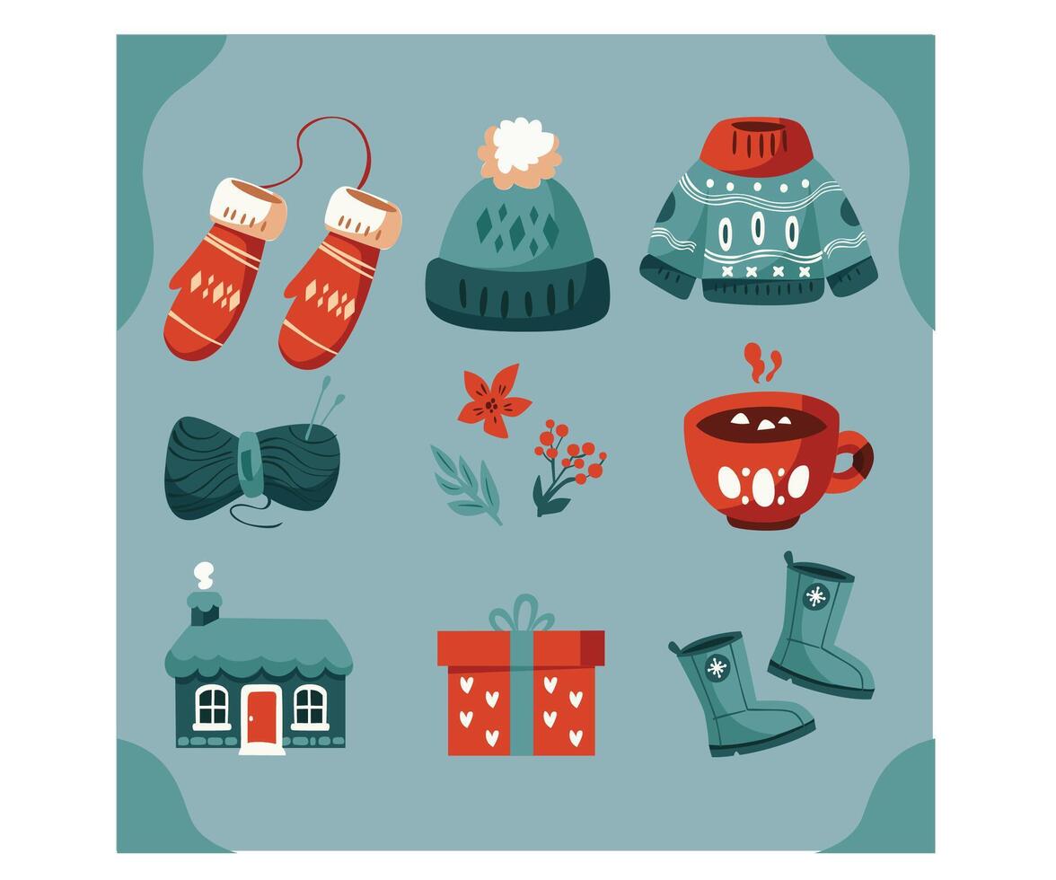 Elements Collection Winter Season vector