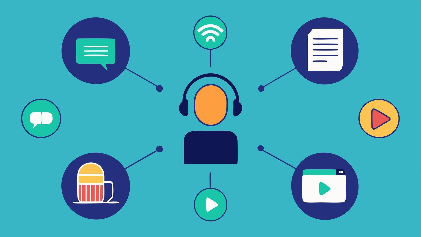 Sponsorship Packages An infographicstyle illustration showcasing different podcast sponsorship packages e.g. preroll midroll postroll alongside appealing icons and brief. vector
