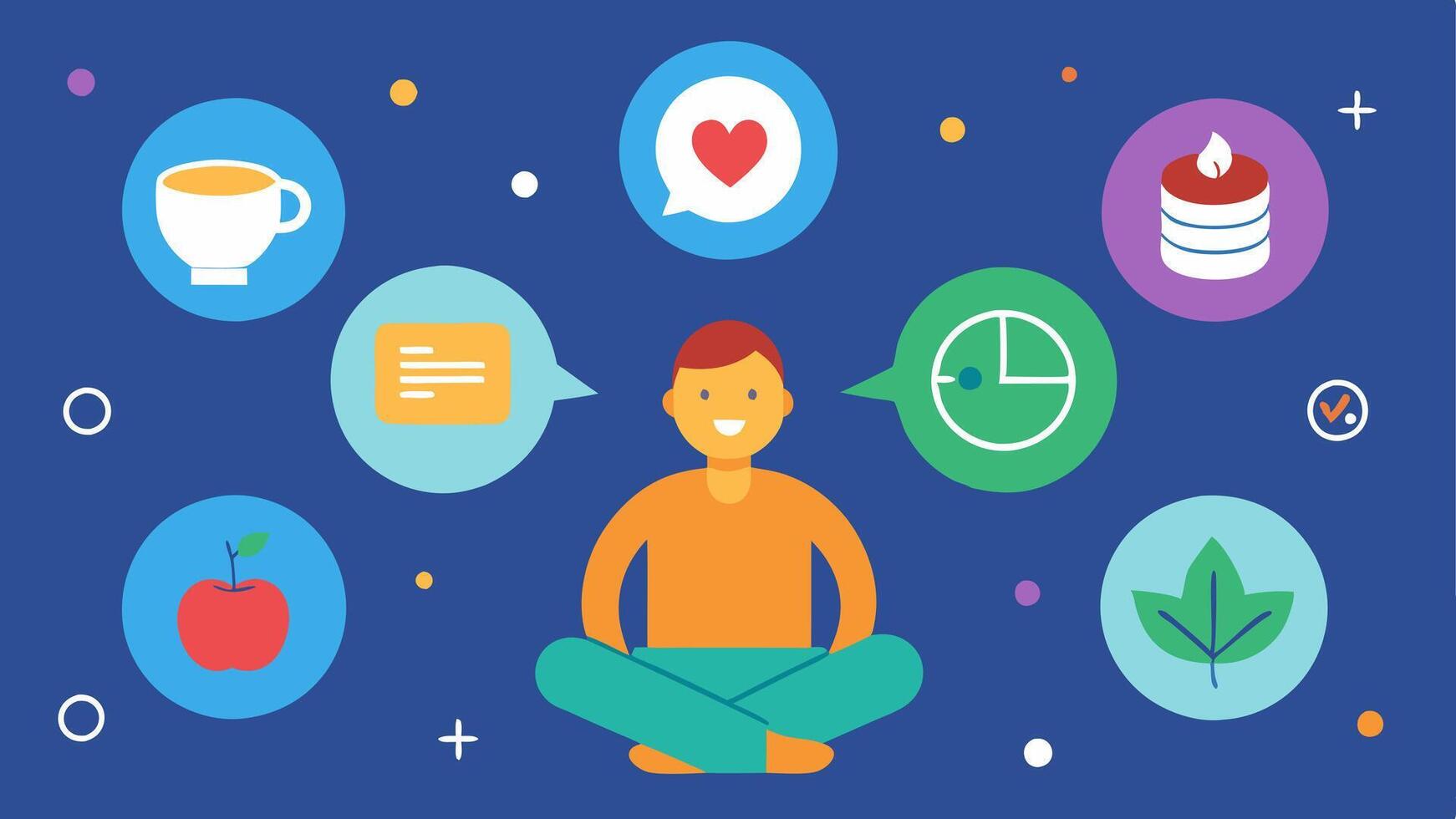 Social Media Stories Highlight The influencer is creating highlights on their profile showcasing various wellness topics like Nutrition Fitness and Mindfulness with eyecatching. vector