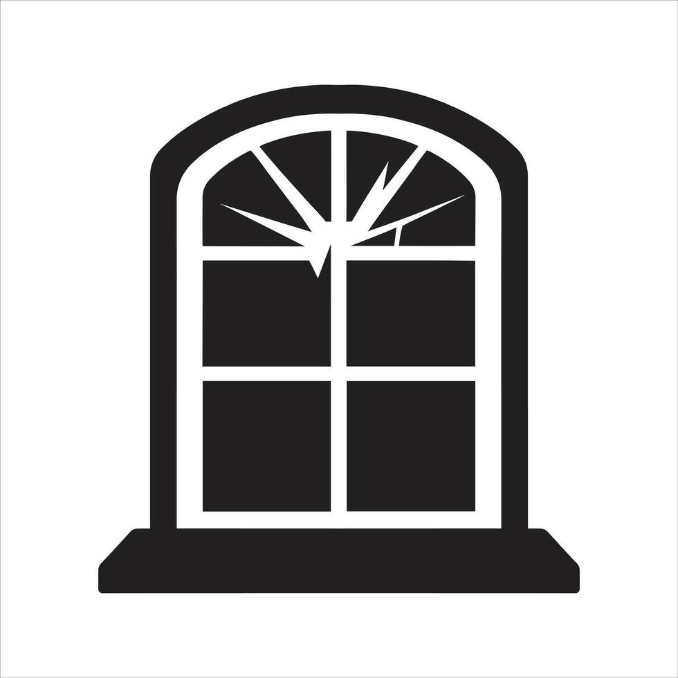Emergency exit icon. Break the window icon vector