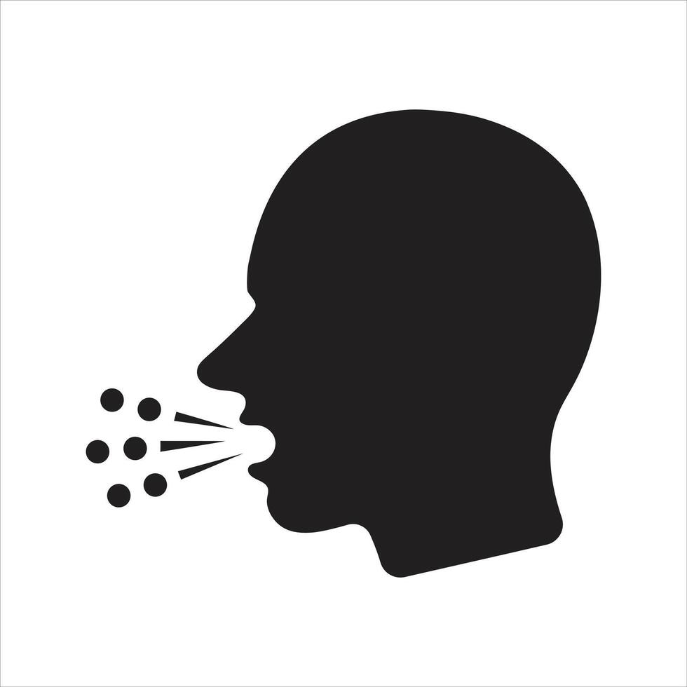 Cough icon. Flu coughing icon vector