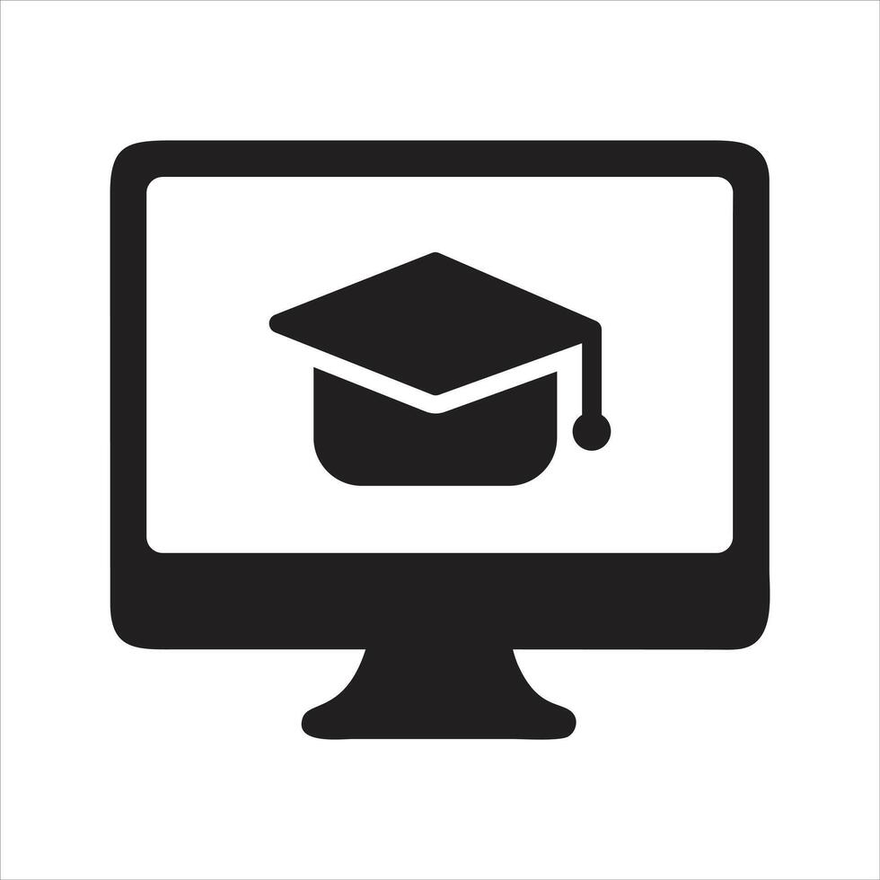 Training courses online. Webinar. Graduation icon vector