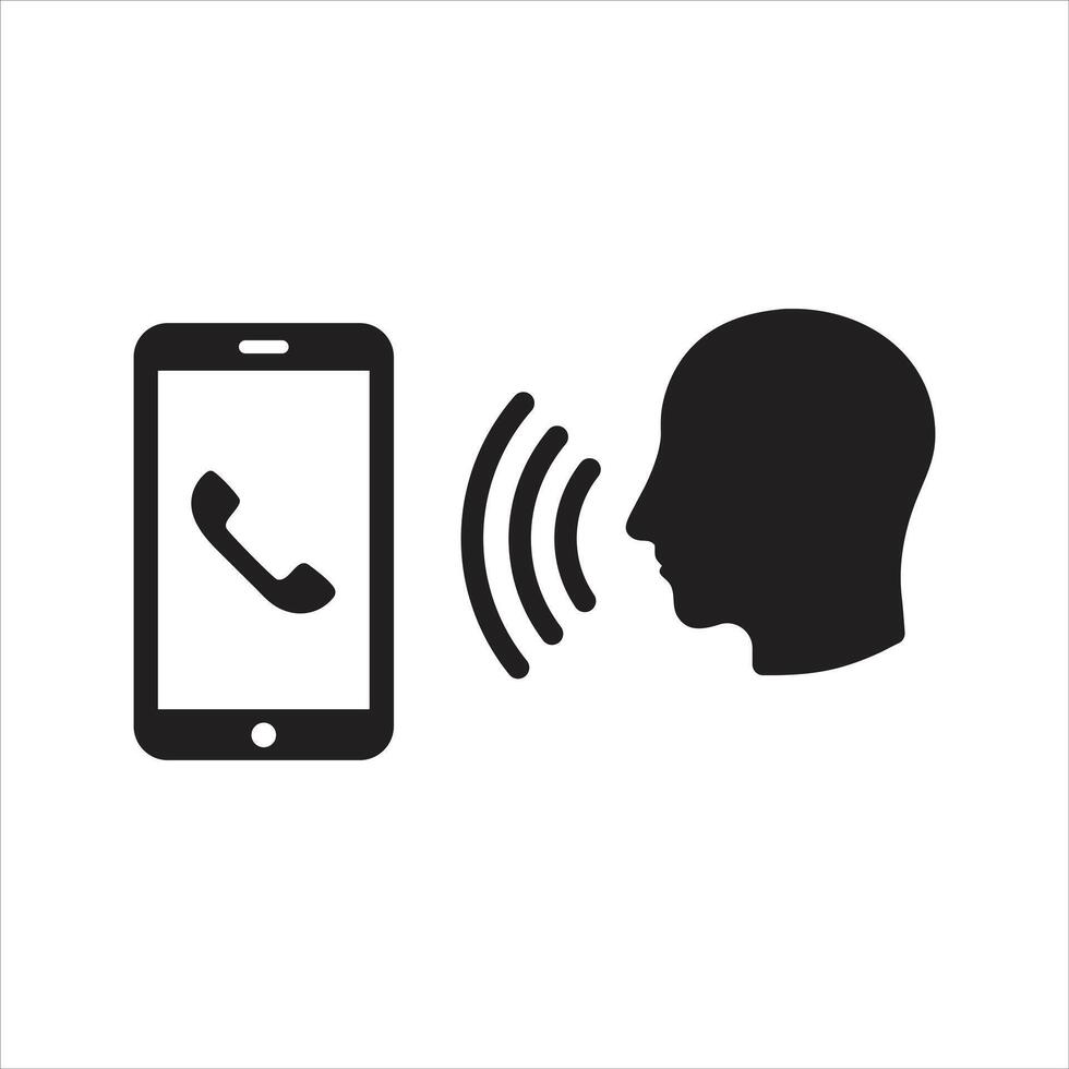 Voice control mobile phone icon. Voice call icon vector