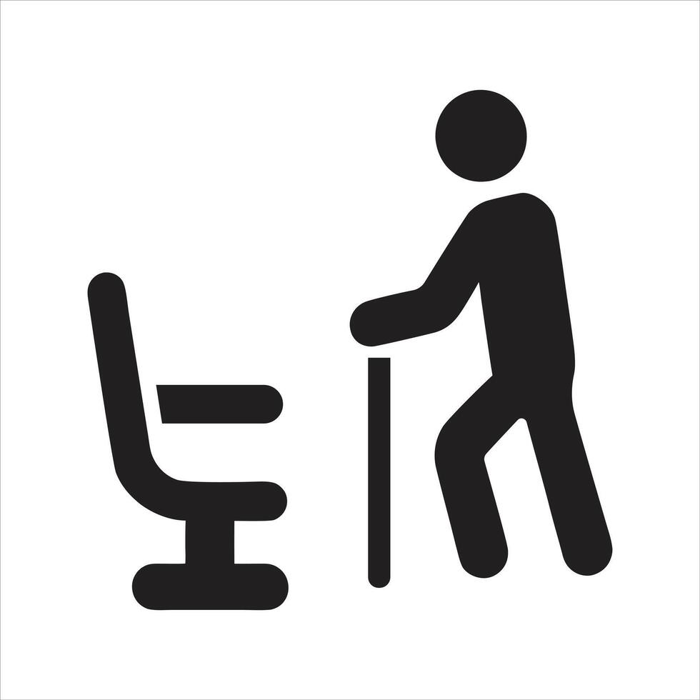 Elderly patient icon. Priority seat icon vector