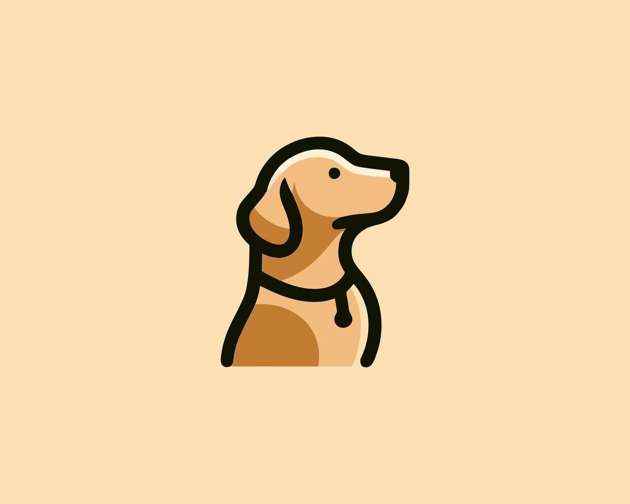 A dog logo with a collar on it vector