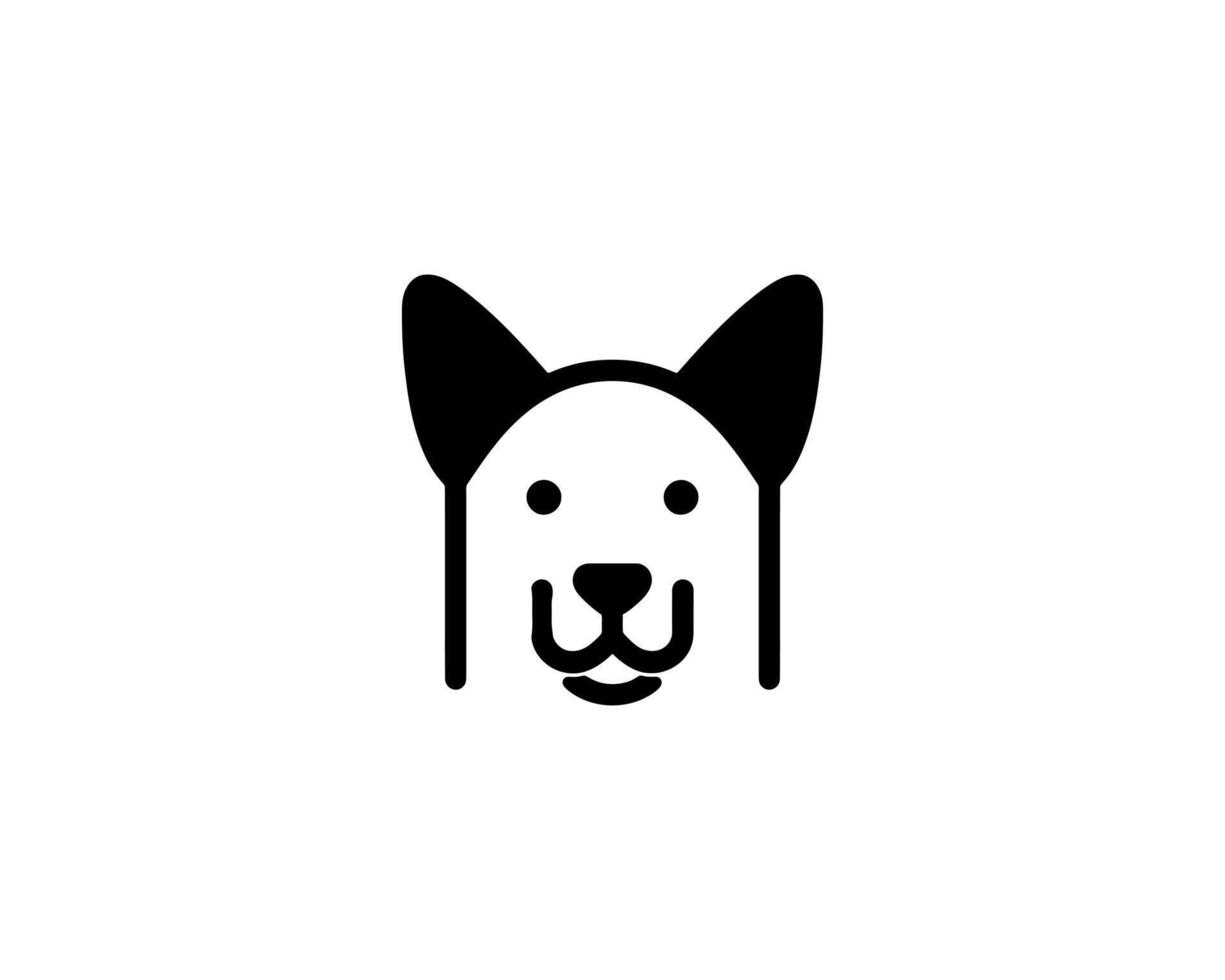 A black and white dog head logo on a white background vector