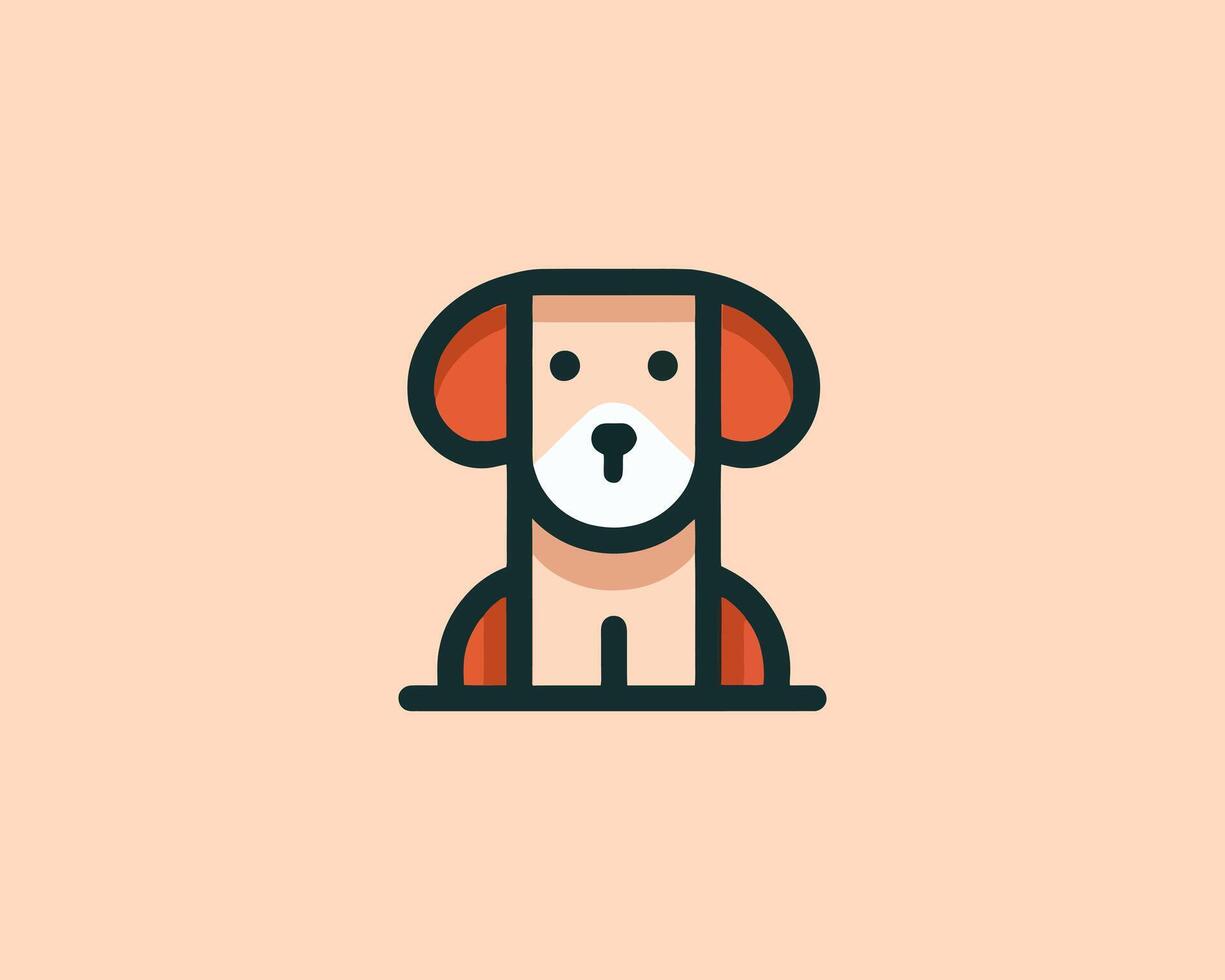 A dog with a red collar and a black nose vector