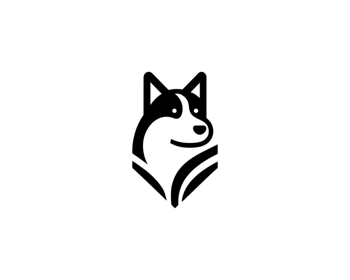 A black and white logo of a dog vector