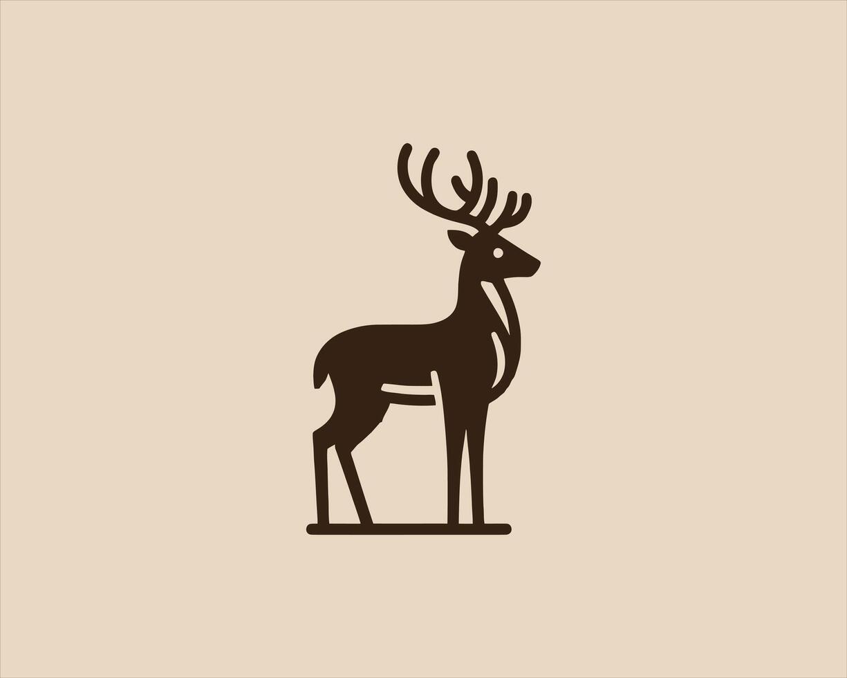 A deer is standing on a beige background vector