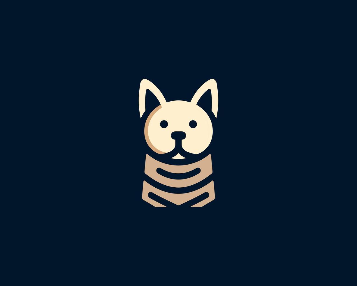 A dog logo with a black background vector