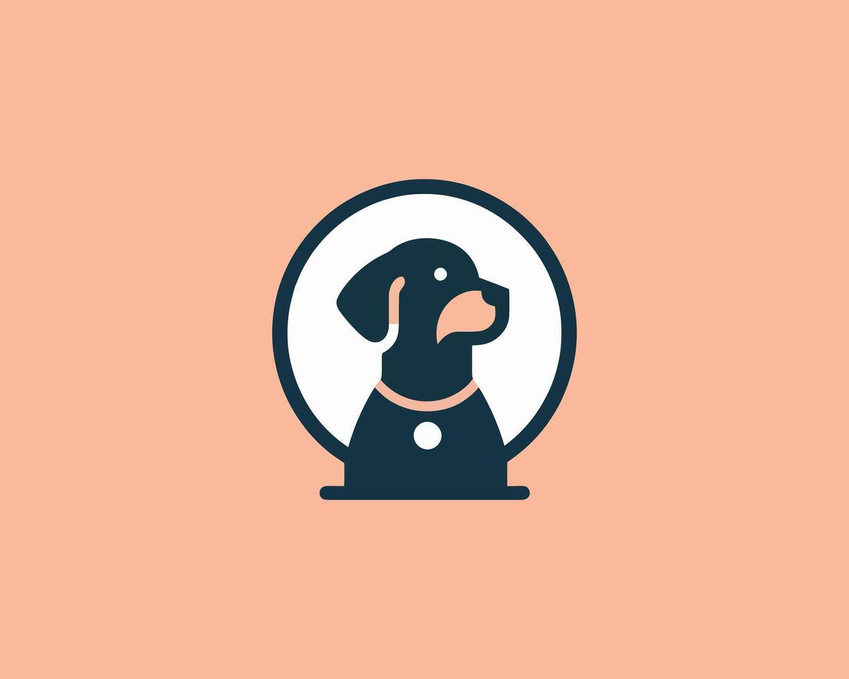 A dog is in a circle with a collar on it vector