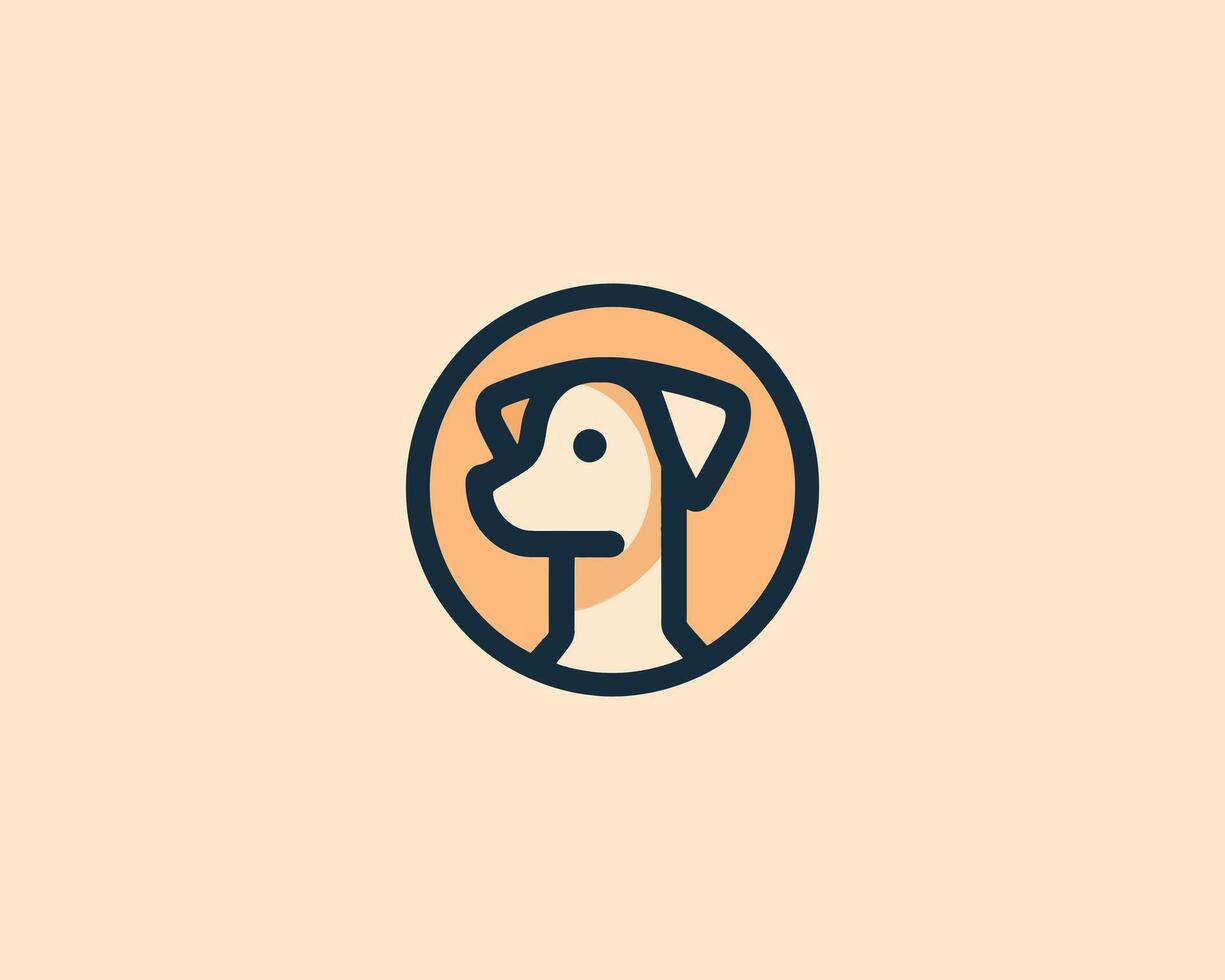A dog logo with a circle in the middle vector