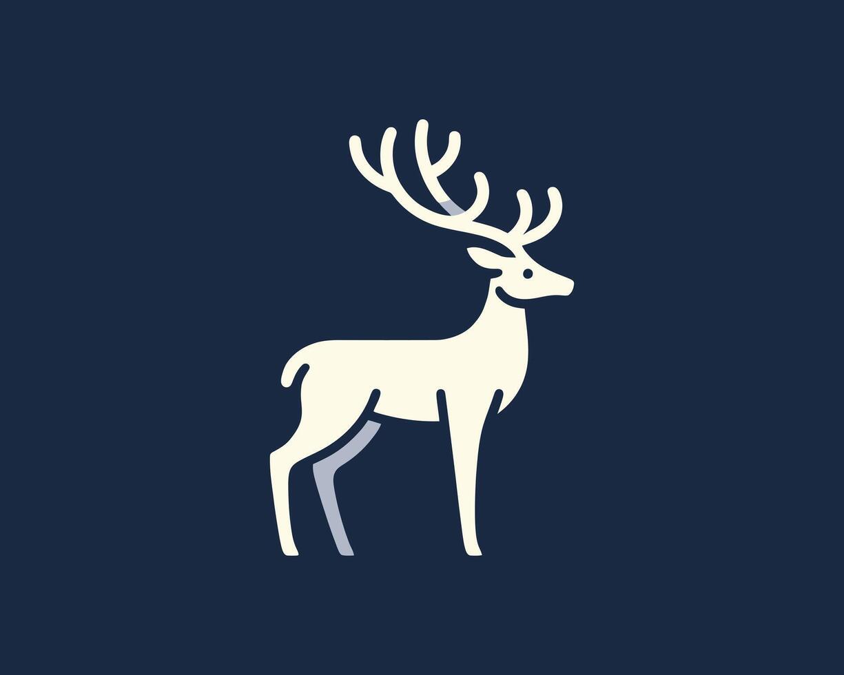 A deer with antlers on a dark background vector