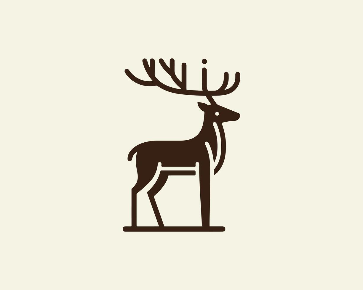 A deer is standing in front of a white background vector