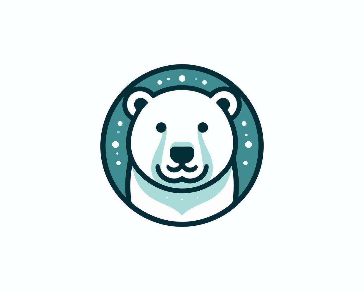 A polar bear logo with a circle around it vector