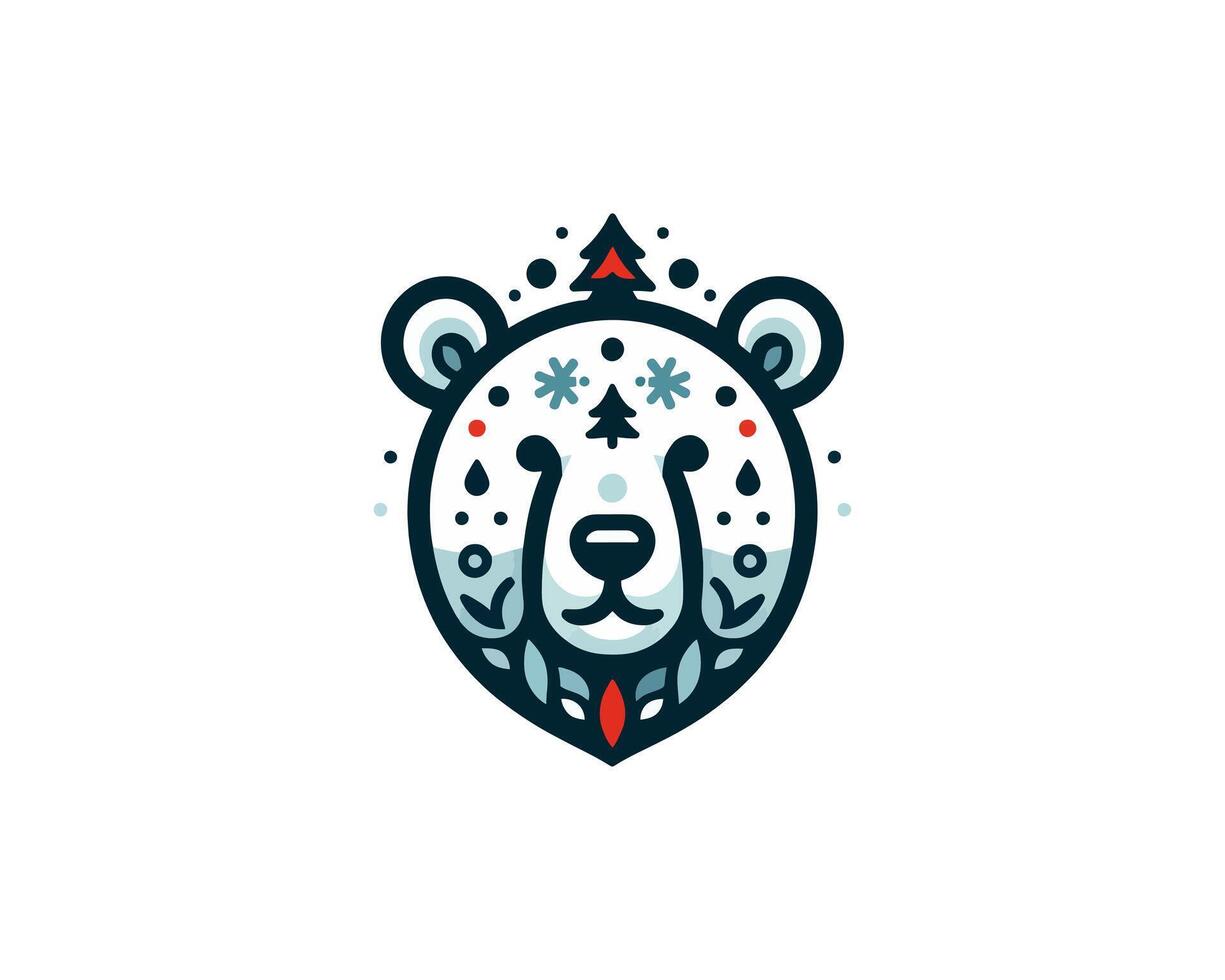A bear head with a patterned design vector