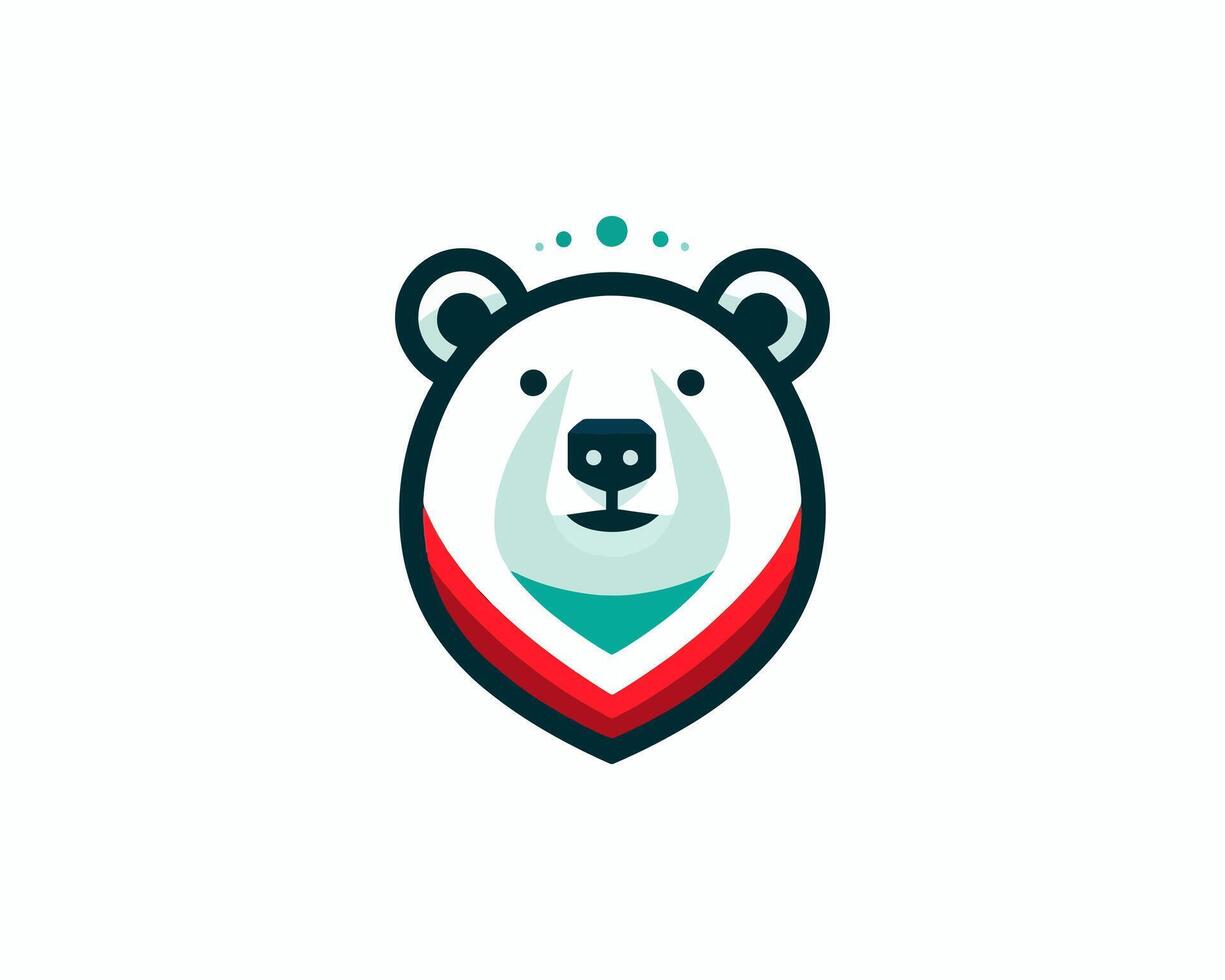 A bear head with a red and green scarf vector