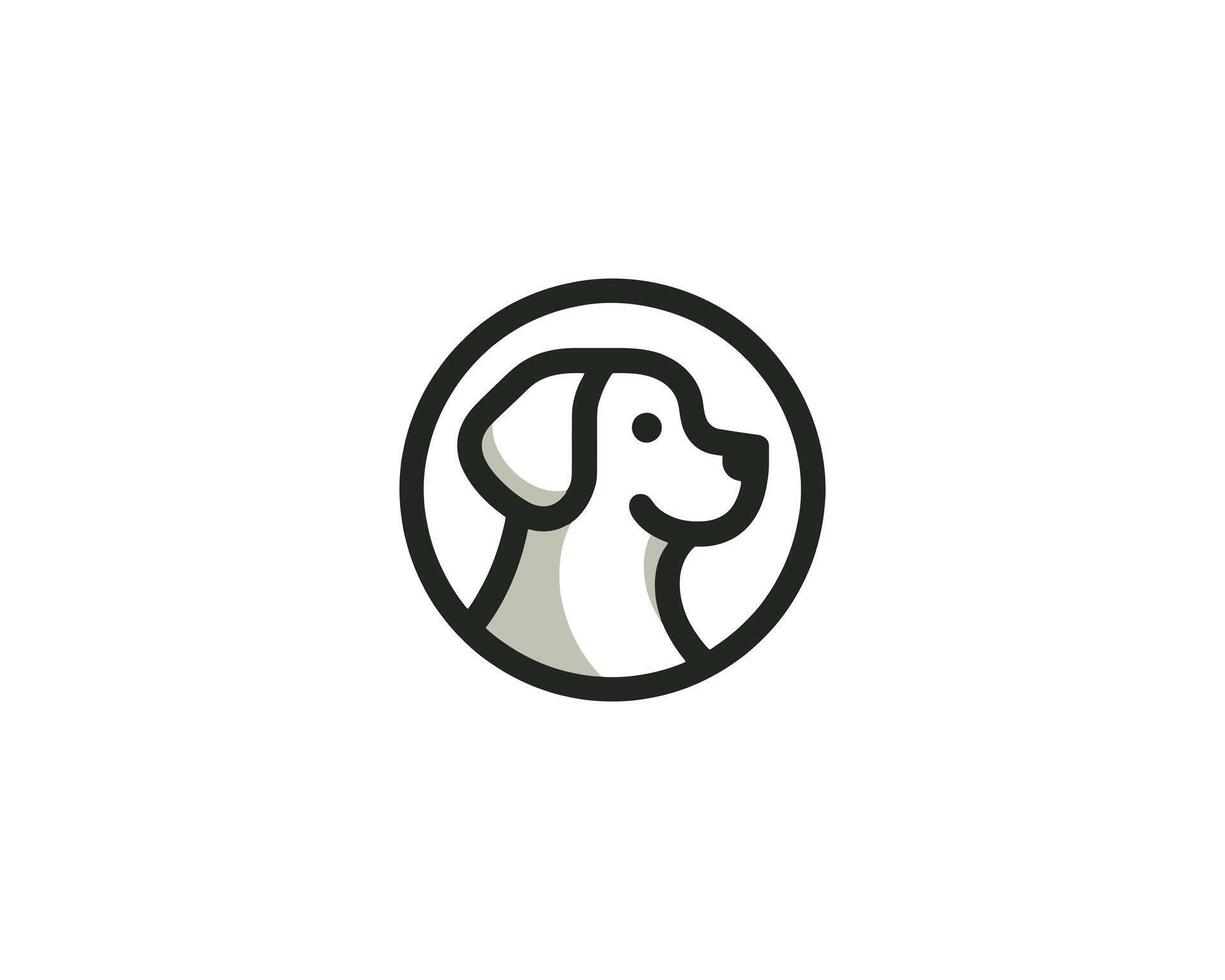 A dog logo with a circle in the middle vector