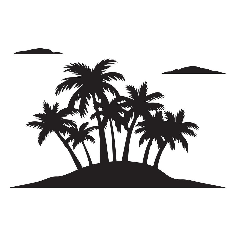 palm tree silhouette vector