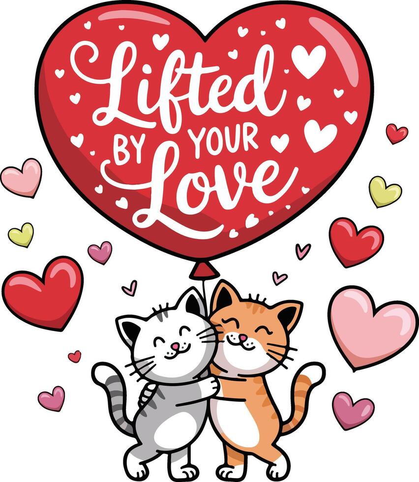 Lovable Cat Designs for Valentine's Day, Cute and Creative vector