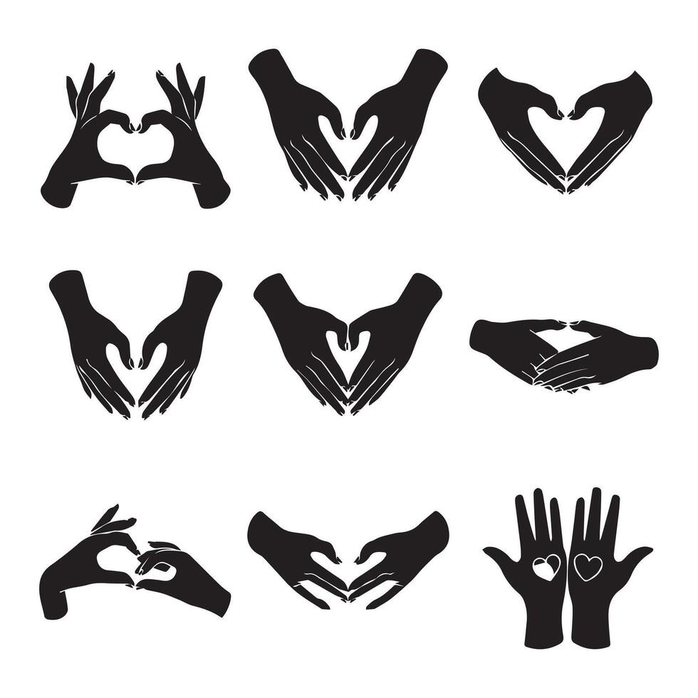 Praying and Thankful Hand Gestures Pack vector