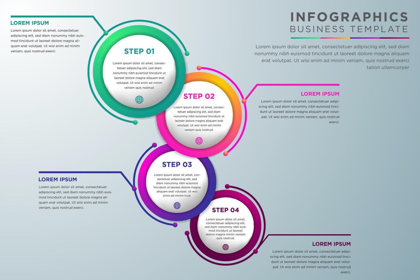 infographics design template. Business concept with 4 options, parts, steps or processes. Can be used for workflow layout, diagram, number options, web design. Data visualization. vector