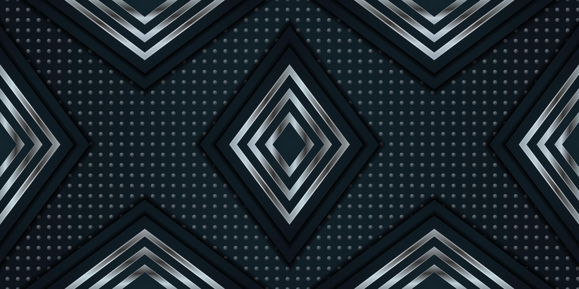 modern luxury abstract polygonal dark grey background. silver dot pattern. grey square shape. vector