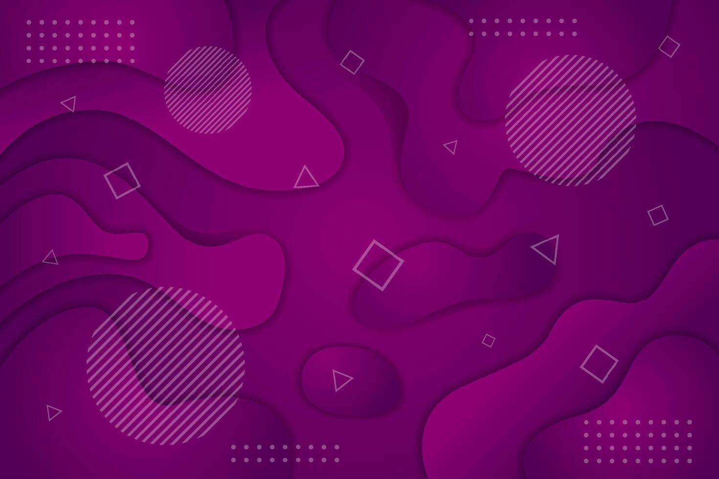 Fluid poster cover with modern ultraviolet color. Dark purple abstract geometrical template with blend shapes. vector