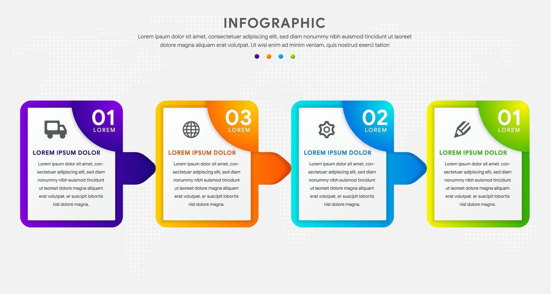 Business infographics template. the concept is circle option step with full color icon. vector